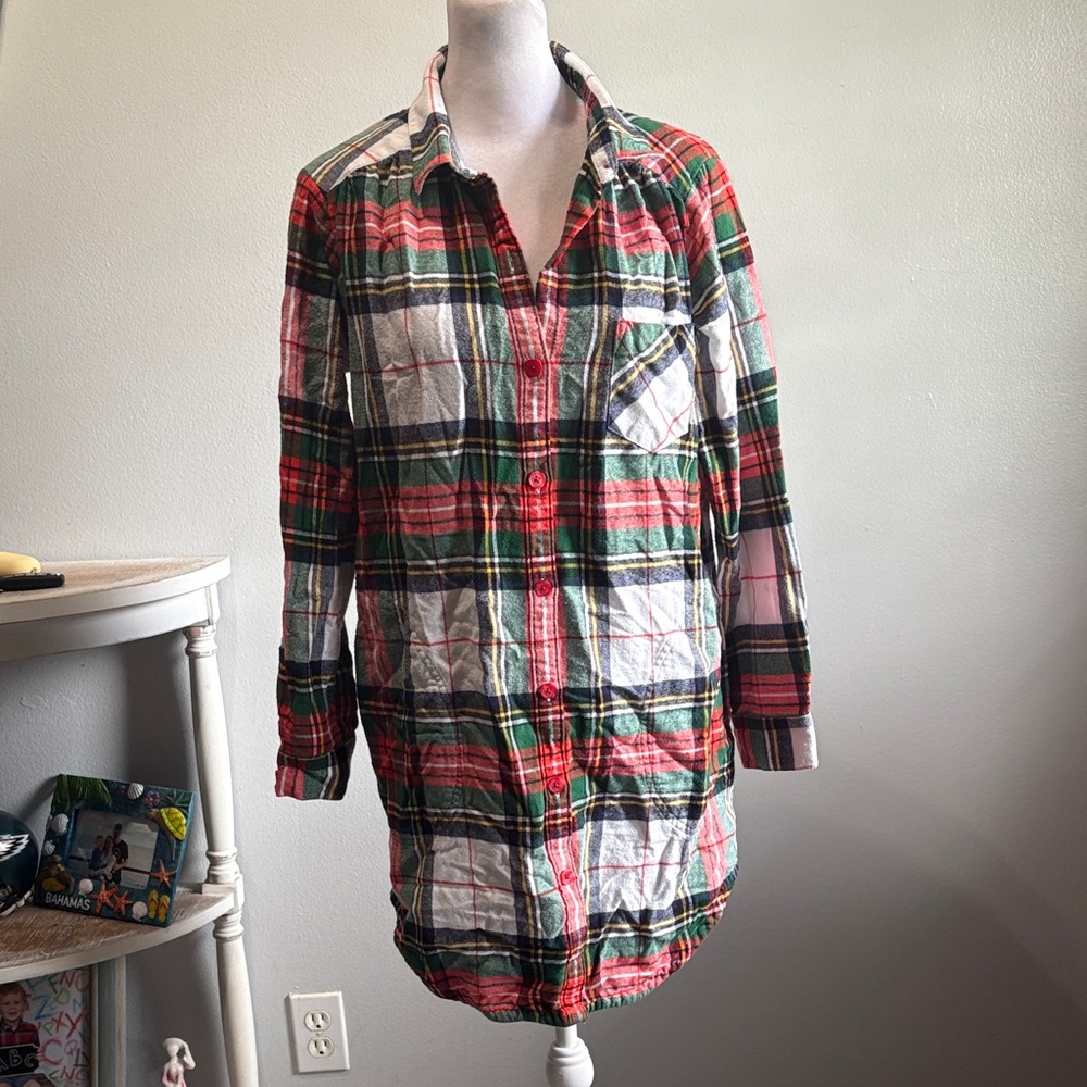 [sleep sense] Portuguese Flannel Shirt Dress - Size Medium